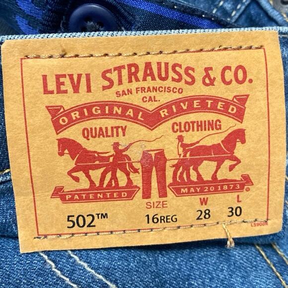 Levi's 502 Women's Blue Medium Wash Mid Rise Straight Leg Denim Jeans Size 28 - Picture 4 of 5